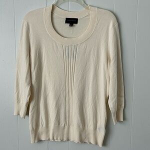 Investments Cream Scoop Neck Sweater